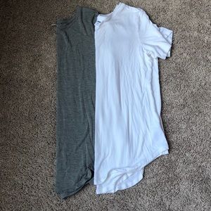 White and Grey Luxe Crew Neck Tees